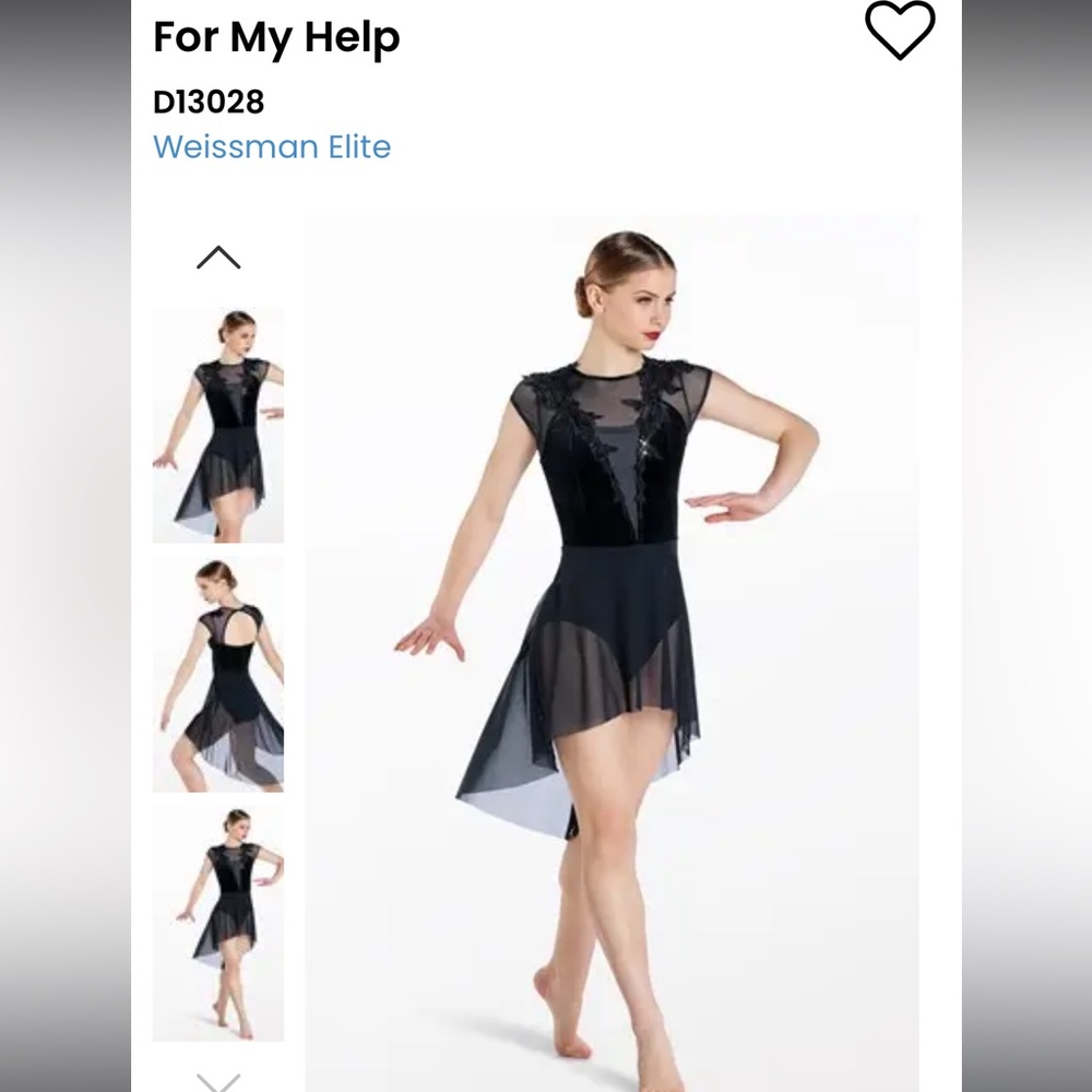 Weissman Elite Velvet Cap Sleeve Mesh Dance Dress Size Intermediate Child IC NEW - Picture 5 of 9